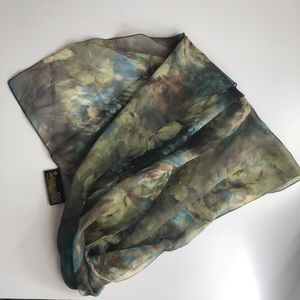 Art of the Scarf Chiffon oblong floral scarf long